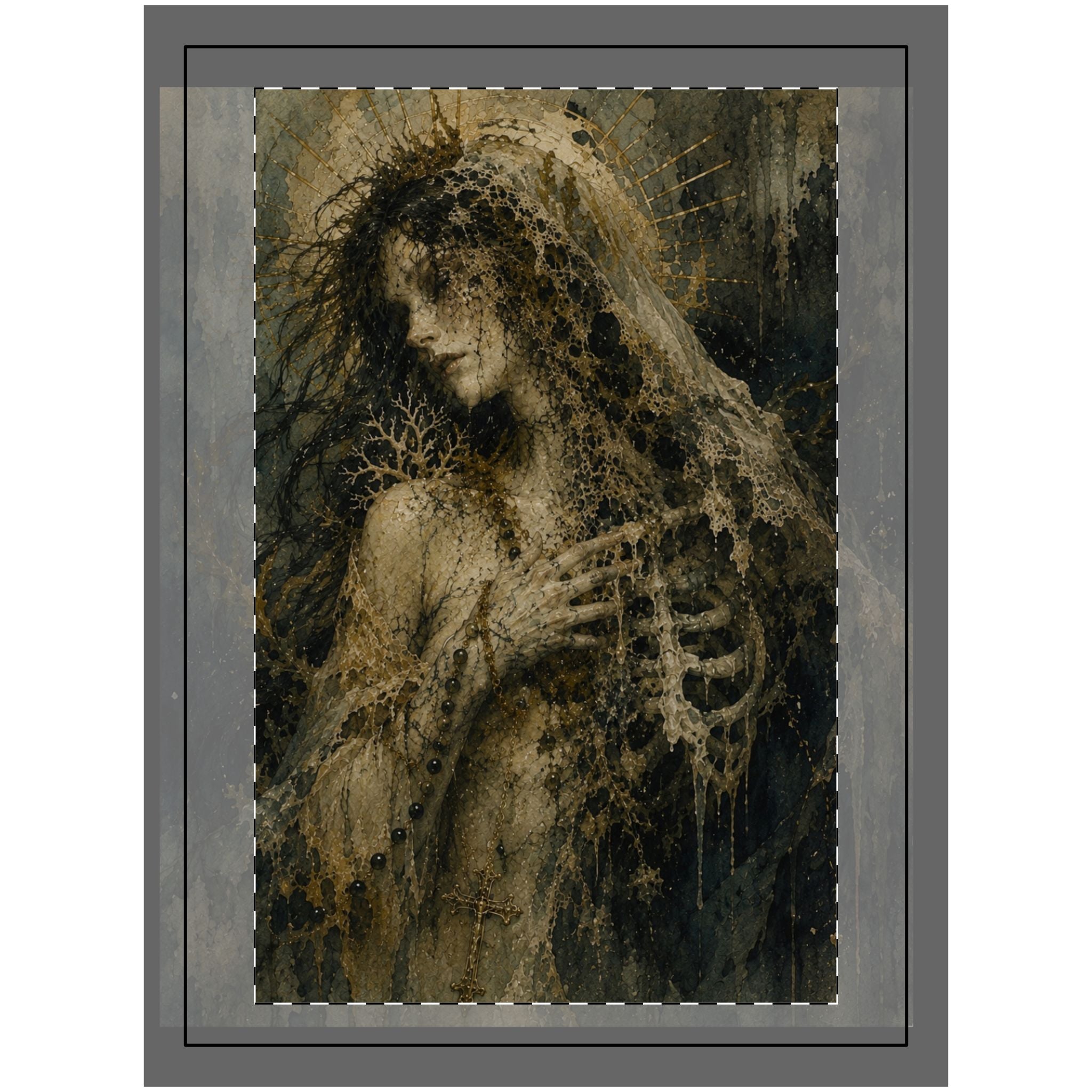 Wood Topped Wall Tapestry